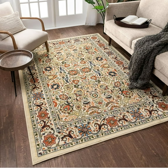 Well Woven Darya Ivory Modern Sarouk Area Rug Updated Persian Style 7'10" x 9'10"