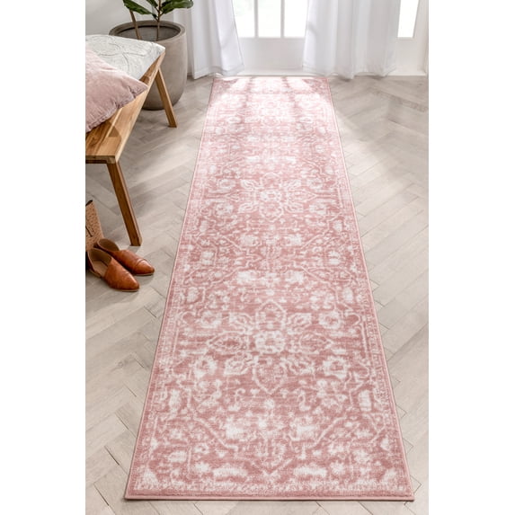 Well Woven Della Blush Vintage Medallion Pattern 3x10 (2'7" x 9'10") Runner Rug