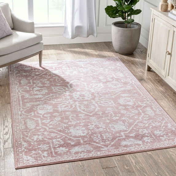 Well Woven Dazzle Disa Vintage Bohemian Oriental Floral Blush 5'3" x 7'3" Area Rug