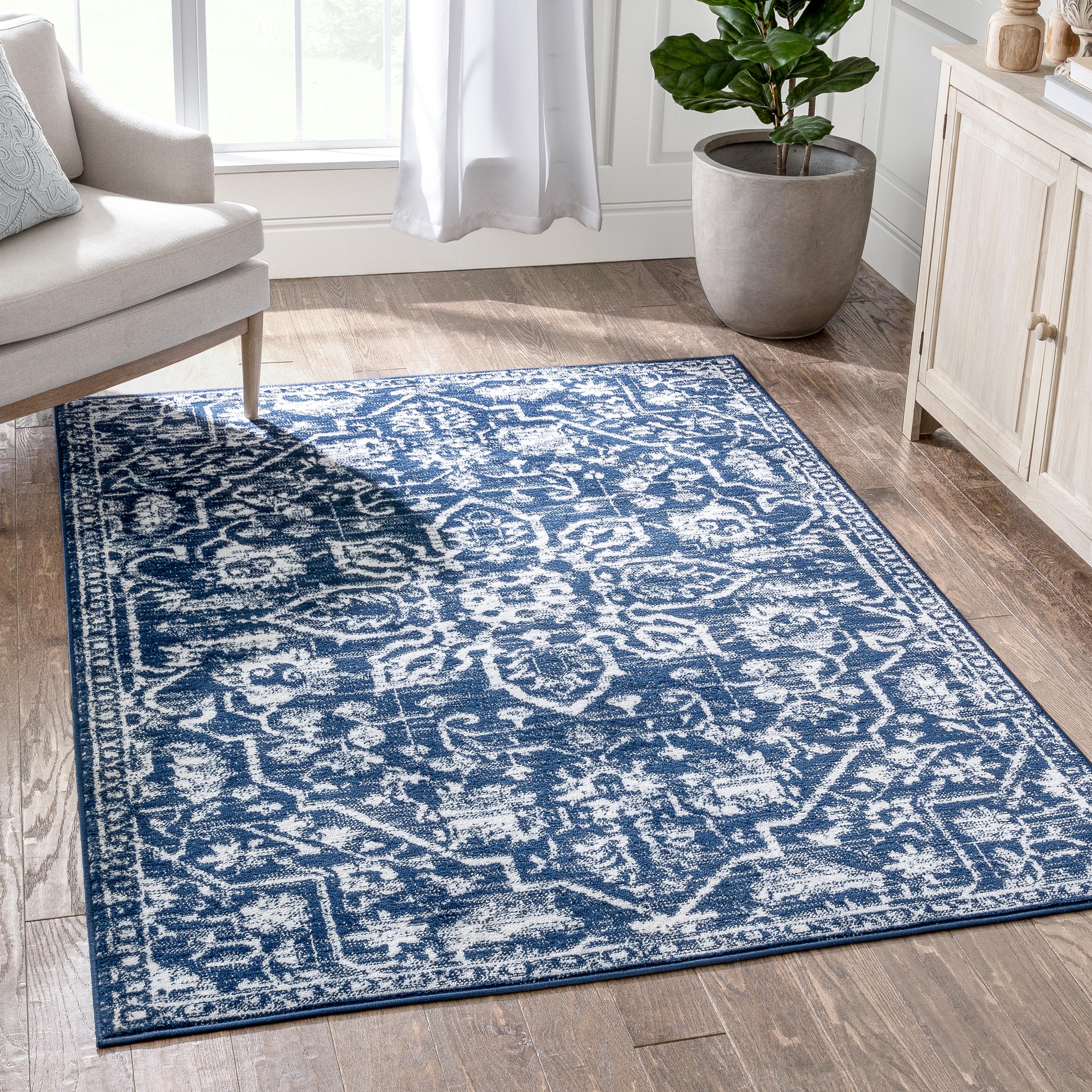 Well Woven Dazzle Disa Vintage Bohemian Oriental Floral Dark Blue 5'3" x 7'3" Area Rug - image 1 of 9