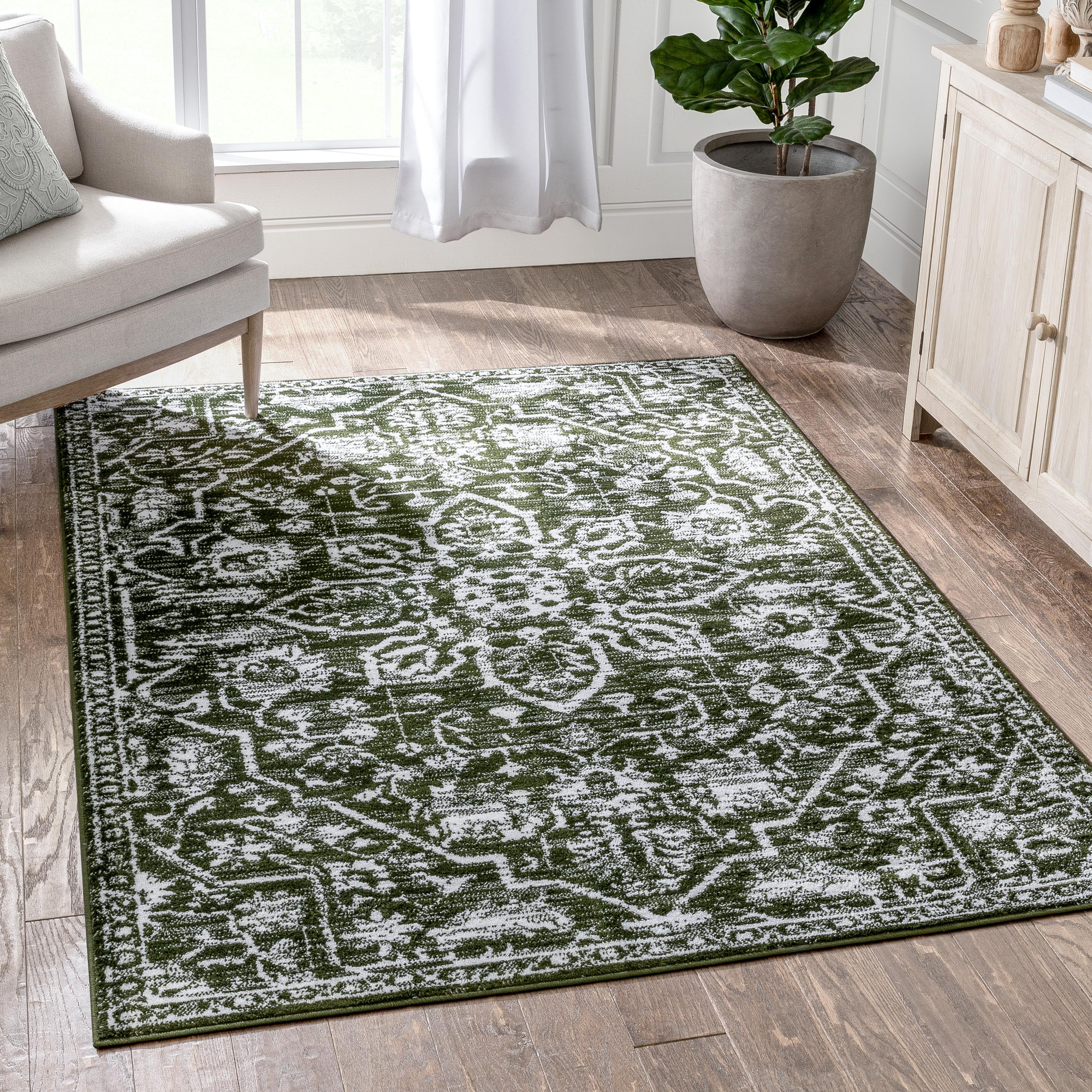 Well Woven Dazzle Disa Vintage Bohemian Oriental Floral Dark Blue