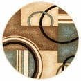 thumbnail image 1 of Well Woven Deco Rings Red Ivory Light Blue Geometric Modern Casual Area Rug Easy to Clean Stain Fade Resistant Shed Free Abstract Contemporary Color Block Boxes Lines Soft Living Dining Room Rug, 1 of 5