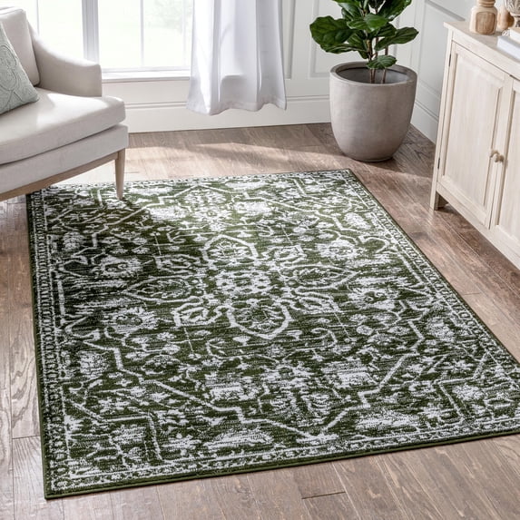 Well Woven Della Green Vintage Medallion Area Rug, 4' x 5'