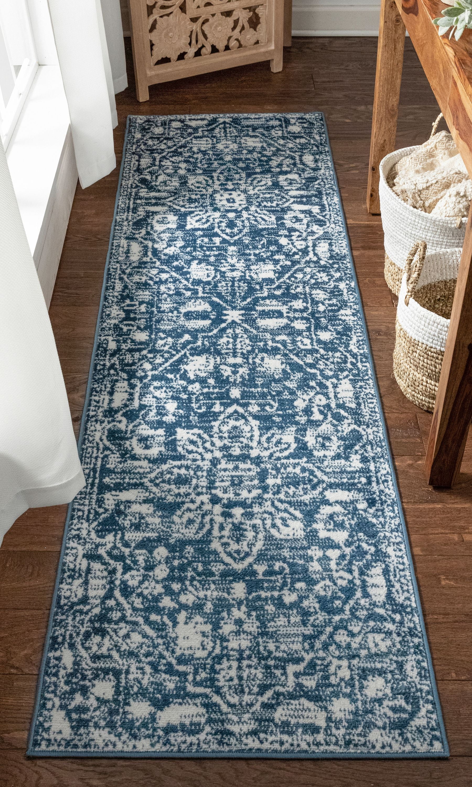 Well Woven Della Light Blue Vintage Medallion Pattern Runner Rug 2x7 (2 ...