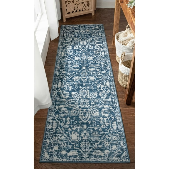 Well Woven Della Light Blue Vintage Medallion Pattern Runner Rug 2x7 (2'3" x 7'3" Runner)