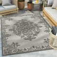 thumbnail image 1 of Well Woven Dorado Arid Modern Floral Grey Indoor/ Outdoor High-Low Pile 7'10" x 9'10" Area Rug, 1 of 8