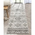 thumbnail image 1 of Well Woven Dorado Mamba Modern Geometric Grey Indoor/Outdoor High-Low Pile 2'7" x 9'10" Runner Rug, 1 of 8