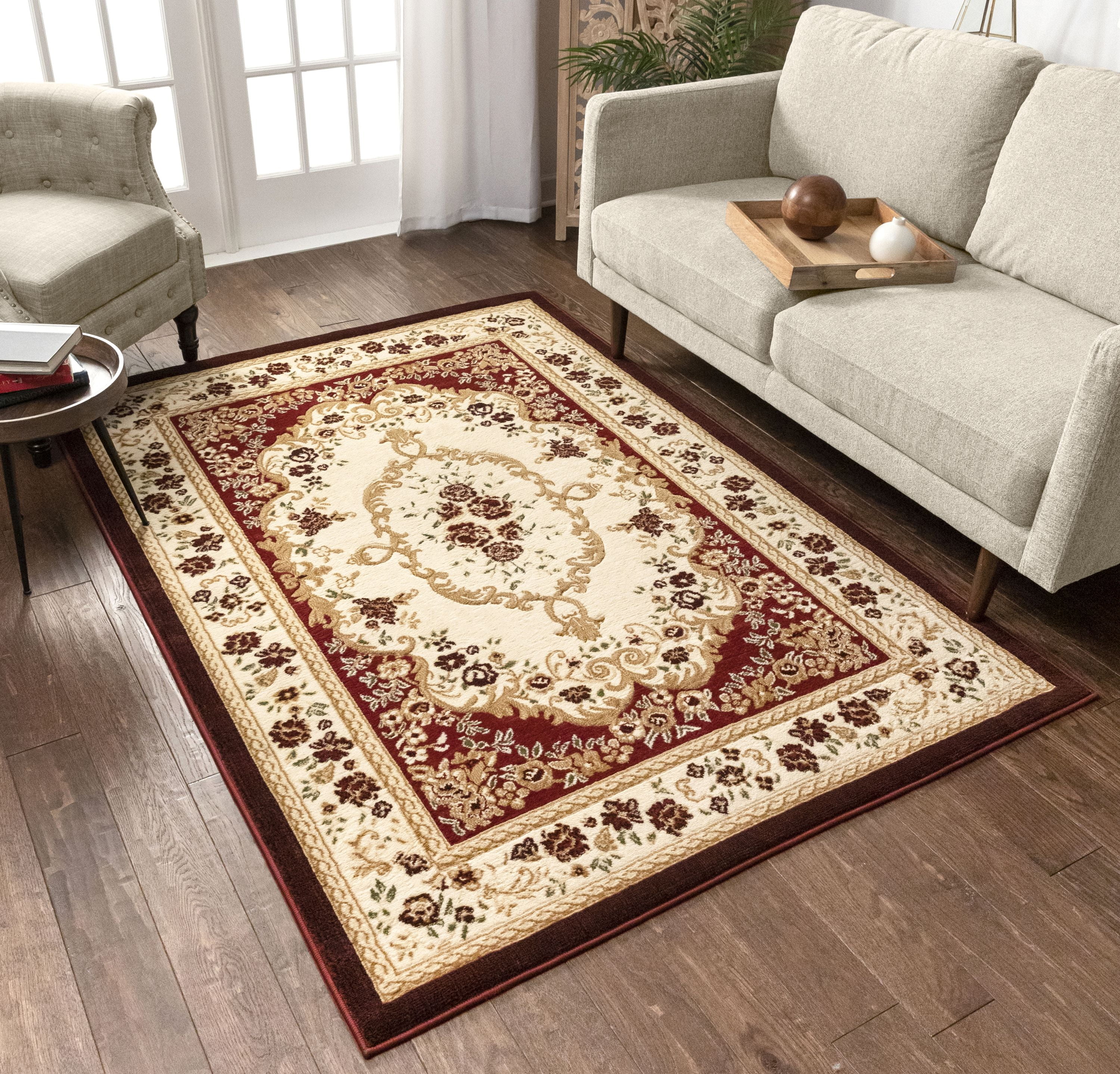 Well Woven Dulcet Oriental Contemporary Damask French Area Rugs, Beige