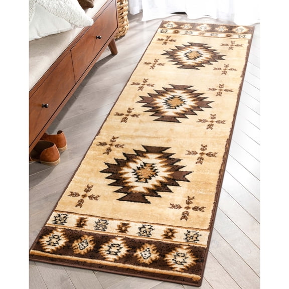 Well Woven Dulcet Rodrigo Moroccan Medallion Brown 2'3" x 7'3" Runner Rug