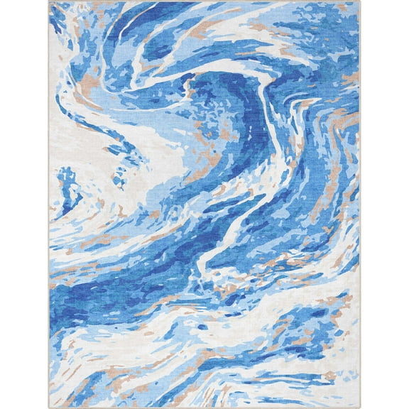 Well Woven Dunes Flatweave Flecked Marble 7'7" x 9'10" Area Rug Blue