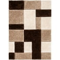 thumbnail image 1 of Well Woven Ella Brown Geometric Boxes Thick Soft Plush 3D Textured Shag Area Rug 5x7 (5'3" x 7'3"), 1 of 6