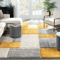 thumbnail image 1 of Well Woven Ella Yellow Geometric Boxes Thick Soft Plush 3D Textured Shag Area Rug 5x7 (5'3" x 7'3"), 1 of 7