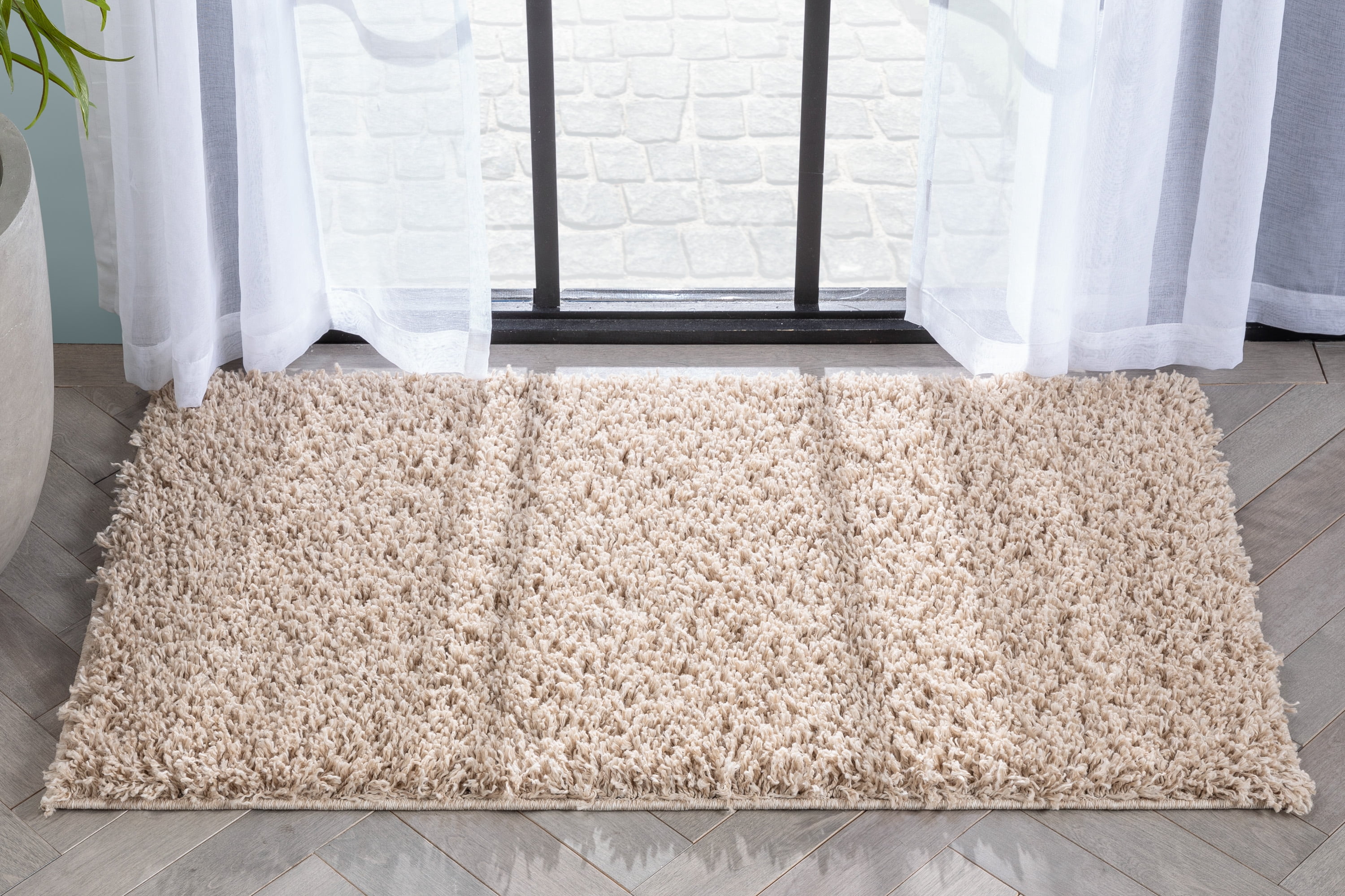 Well Woven Elle Basics | Emerson Shag Beige | Textured Mat Rug 2x4 (2'3 ...