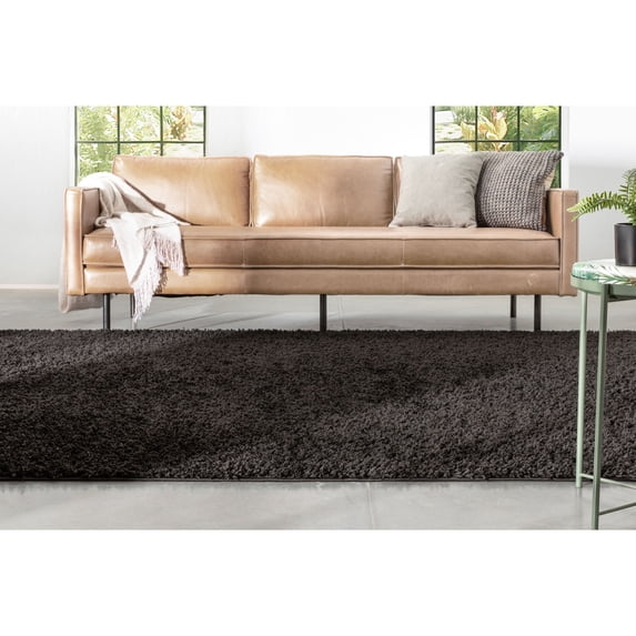 Well Woven Elle Basics | Emerson Shag Black | Textured Area Rug 6x9 (6'7" x 9'6")