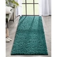 thumbnail image 1 of Well Woven Elle Basics | Emerson Shag Green | Textured Runner Rug 3x10 (2'7" x 9'6"), 1 of 8