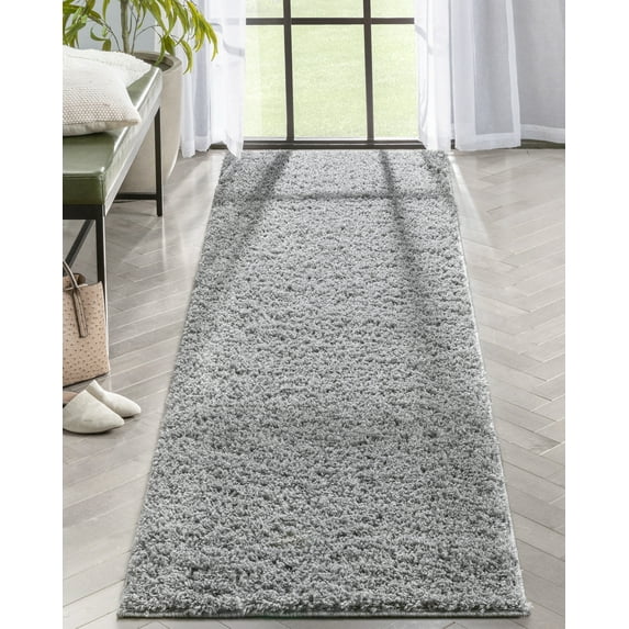 Well Woven Elle Basics | Emerson Shag Grey | Textured 3x10 (2'7" x 9'6") Runner Rug