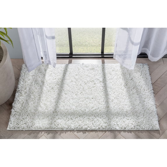 Well Woven Elle Basics | Emerson Shag Ivory | Textured Mat Rug 2x4 (2'3" x 3'11")