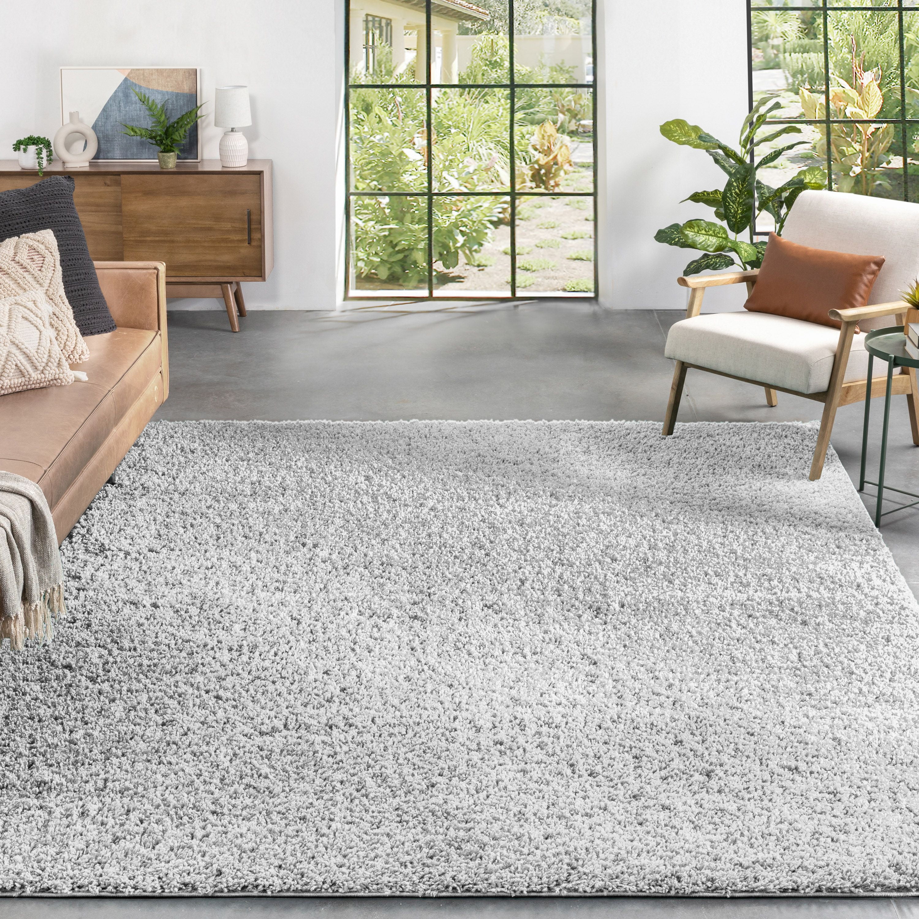 Well Woven Elle Basics | Emerson Shag Light Grey | Textured Area Rug ...