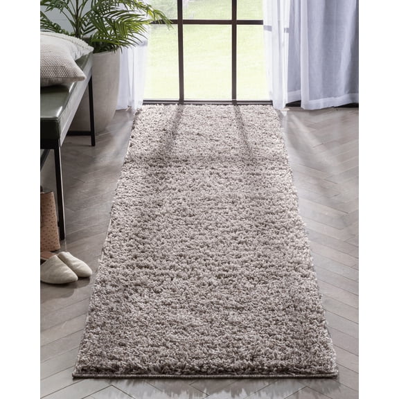 Well Woven Elle Basics | Emerson Shag Taupe | Textured Runner Rug 3x10 (2'7" x 9'6")