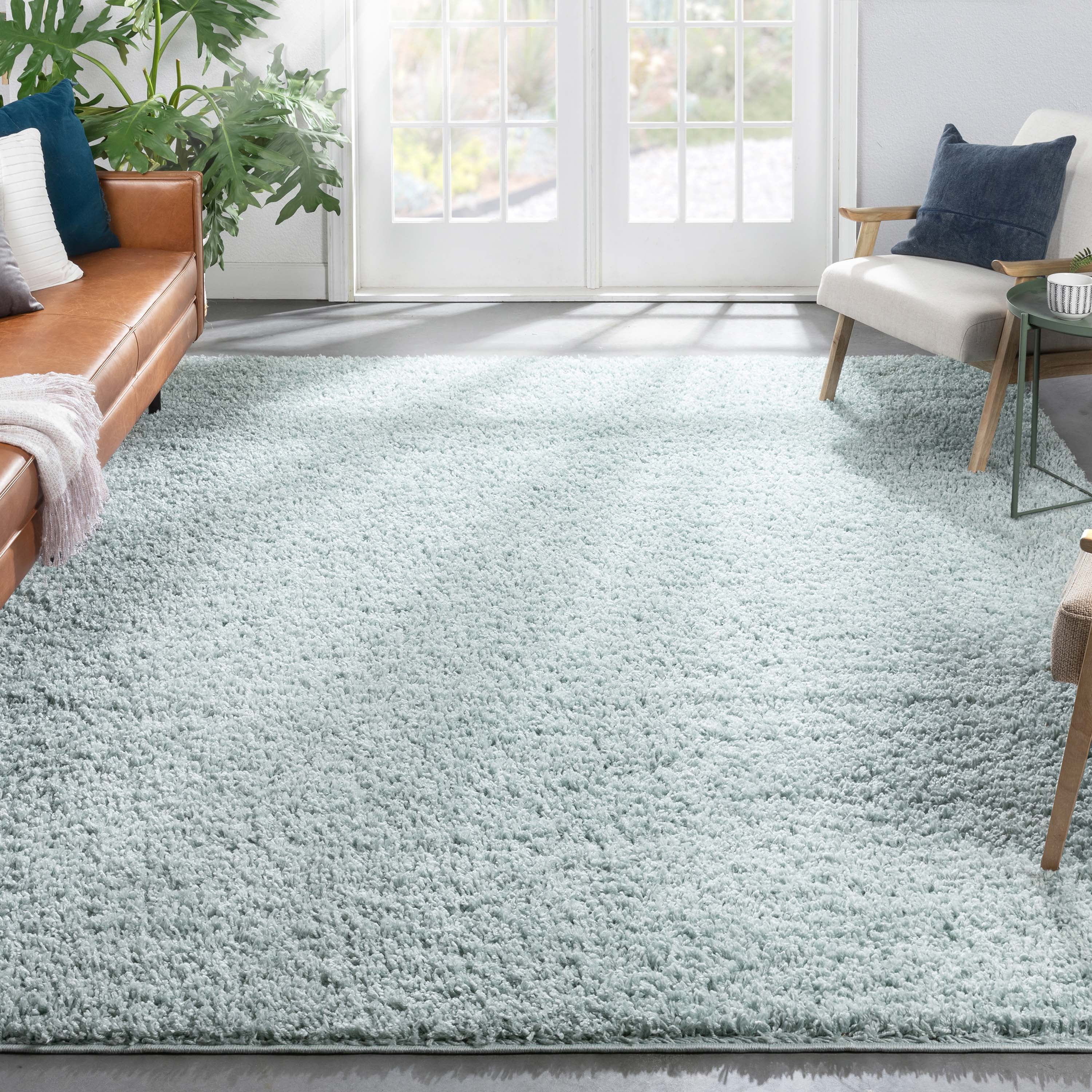 Well Woven Elle Basics Emerson Modern Textured Solid Seafoam Green 3'11" x 5'3" Area Rug