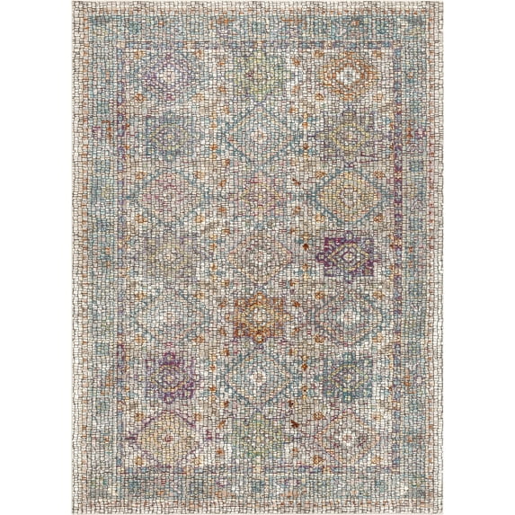 Well Woven Ezra Multi Vintage Panel Design Area Rug 8x10 (7'10" x 9'10")