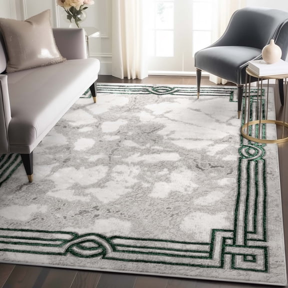 Well Woven Fairmont Huntington Modern Abstract Marble Pattern Green 9'3" x 12'6" Area Rug