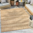 thumbnail image 1 of Well Woven Fallon Arwen Modern Tribal Brown 7'10" x 9'10" Hi-Lo Indoor/Outdoor Area Rug, 1 of 7