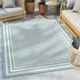 thumbnail image 1 of Well Woven Fallon Frankie Modern Stripes Blue 2'7" x 9'10" Runner Hi-Lo Indoor/Outdoor Rug, 1 of 7