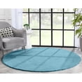 thumbnail image 1 of Well Woven | Faux Rabbit Fur Shag Light Blue | Super Soft | Area Rug 6' Round, 1 of 7