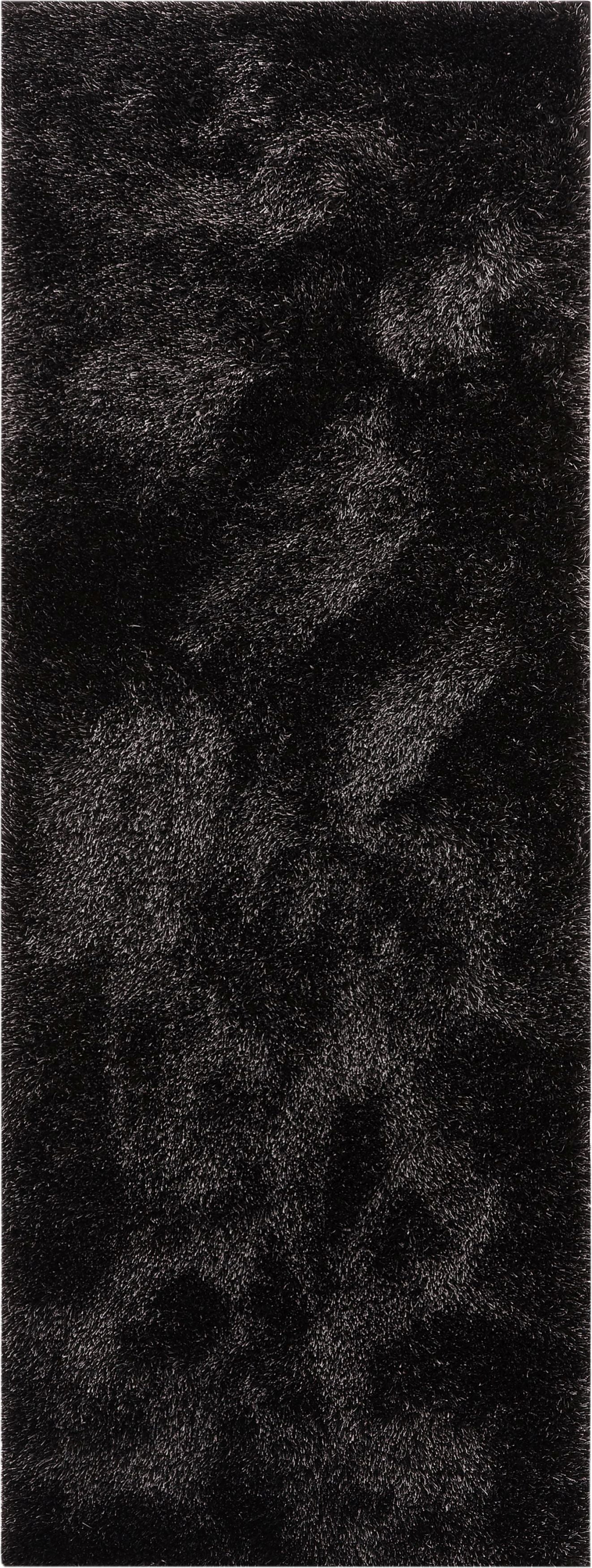 Well Woven Feather Solid Contemporary Runner Rug, Black