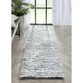 thumbnail image 1 of Well Woven Fedor Dark Grey Super Thick & Soft Zebra Print Runner Rug 2x7 (2'3" x 7'3"), 1 of 8