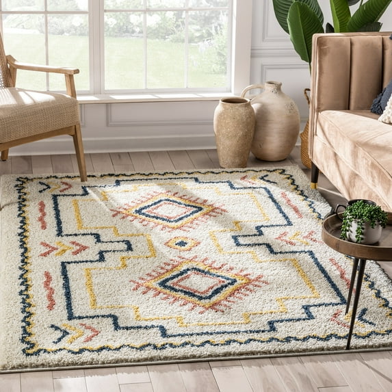 Well Woven Gigi Audi Modern Kids Shag Moroccan Ivory Thick 2'3" x 7'3" Runner Rug