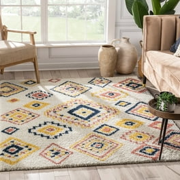 Madison Shag Cubes shops Beige/Brown Modern Area Rug 3'3'' X 5'3''