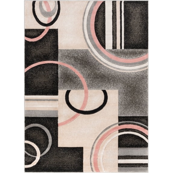 Well Woven Good Vibes Belle Modern Geometric Blush 5'3" x 7'3" Area Rug