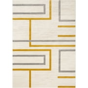 Well Woven Good Vibes Fiona Modern Geometric Gold 311" x 53" Area Rug