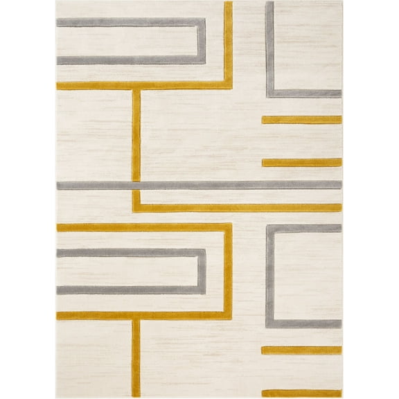 Well Woven Good Vibes Fiona Modern Geometric Gold 3'11" x 5'3" Area Rug