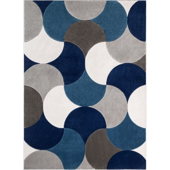 Well Woven Good Vibes Helena Modern Geometric Blue 5'3" x 7'3" Area Rug