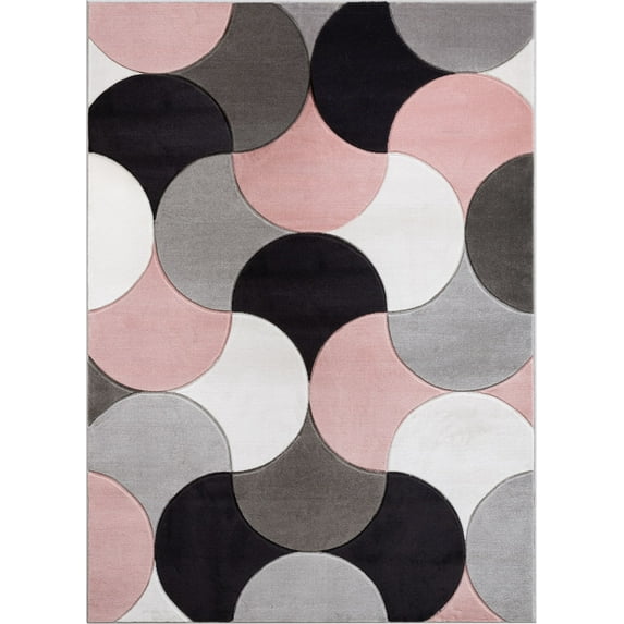 Well Woven Good Vibes Helena Modern Geometric Blush Pink 5'3" x 7'3" Area Rug