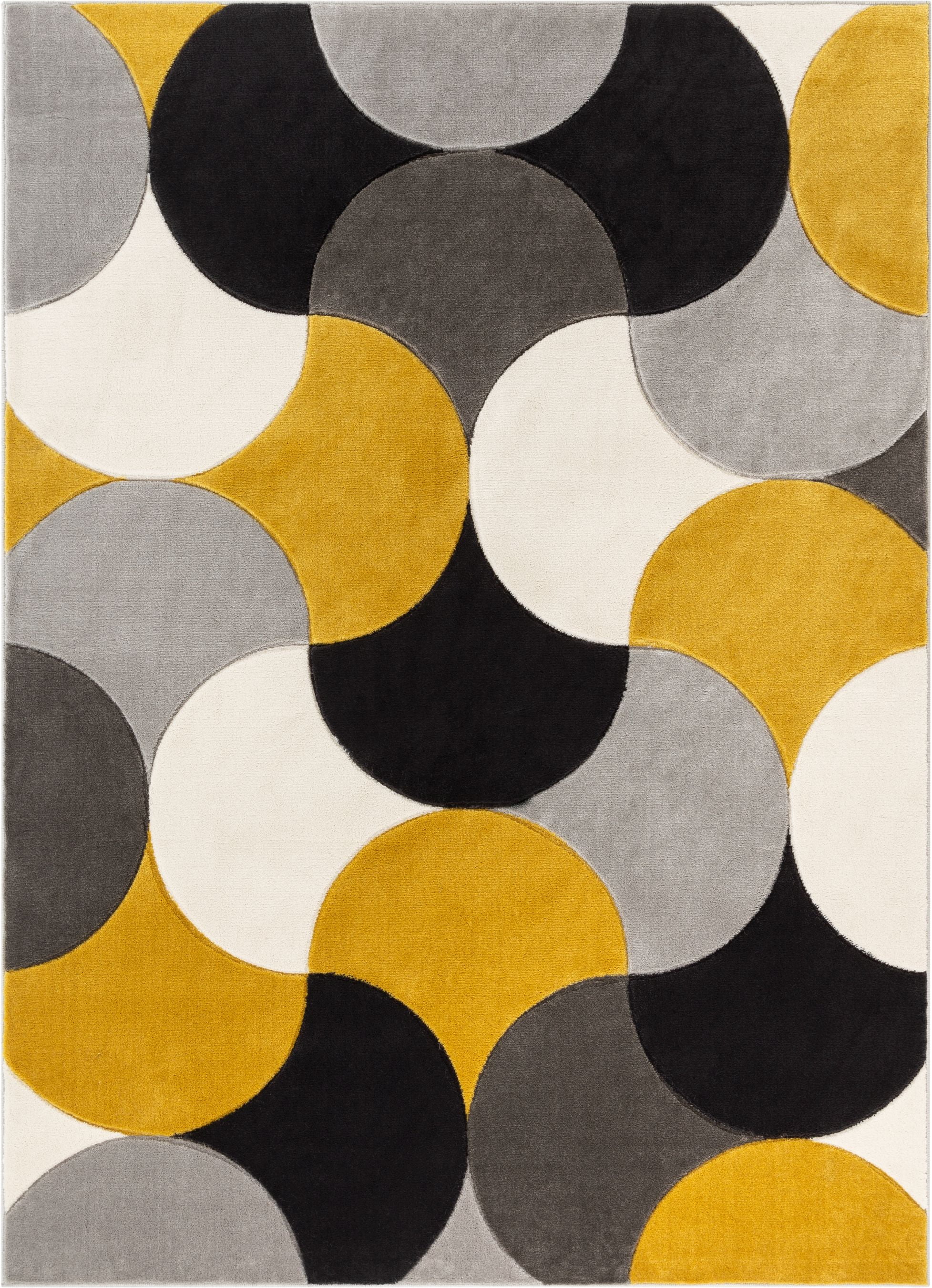 Blue and Gold Geometric Synthetic 5' x 7' Area Rug