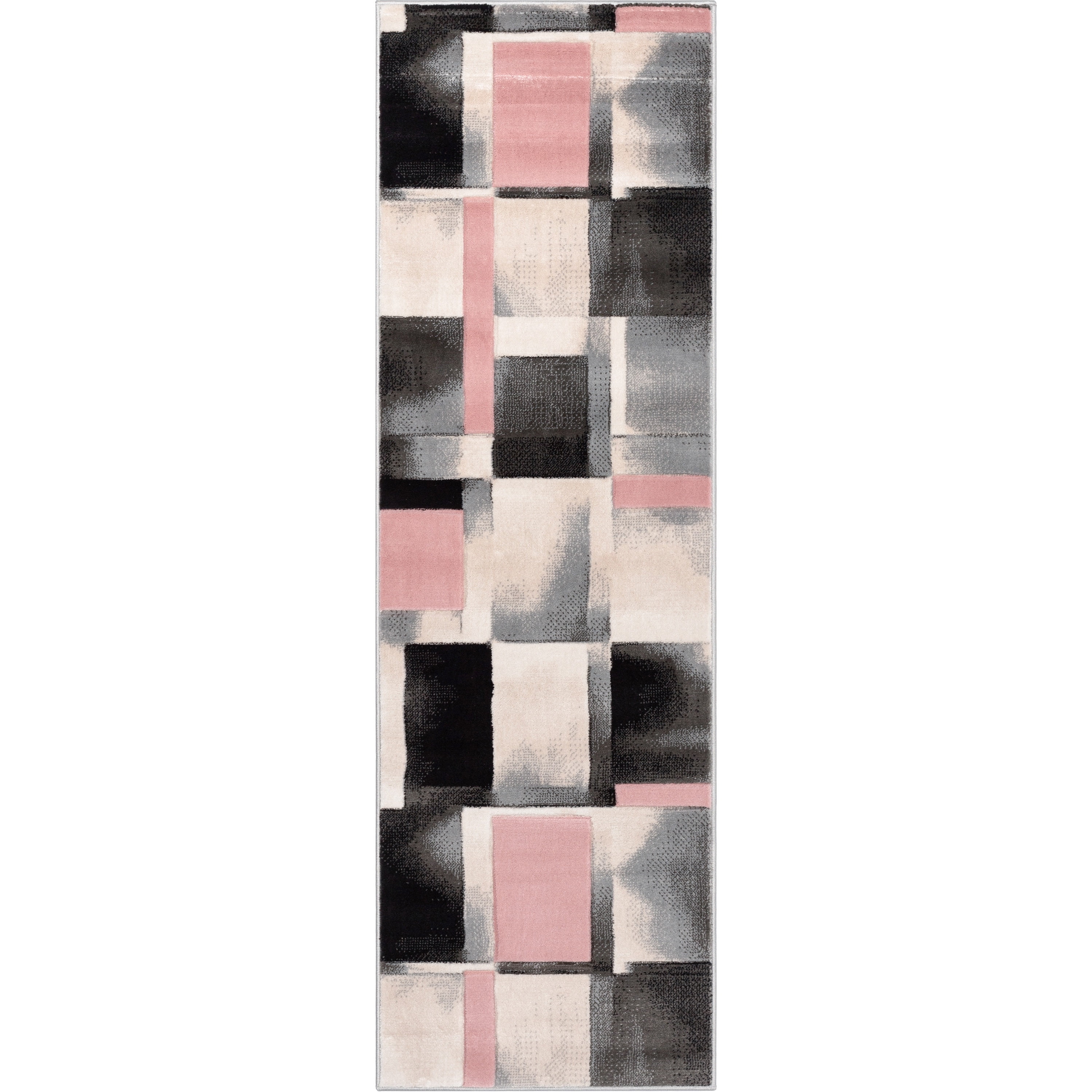 Well Woven Good Vibes Louisa Modern Geometric Blush Pink 2'7" x 7'3" Runner Rug