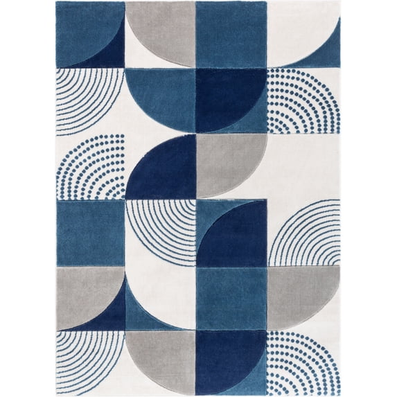 Well Woven Good Vibes Margot Modern Geometric Blue 5'3" x 7'3" Area Rug