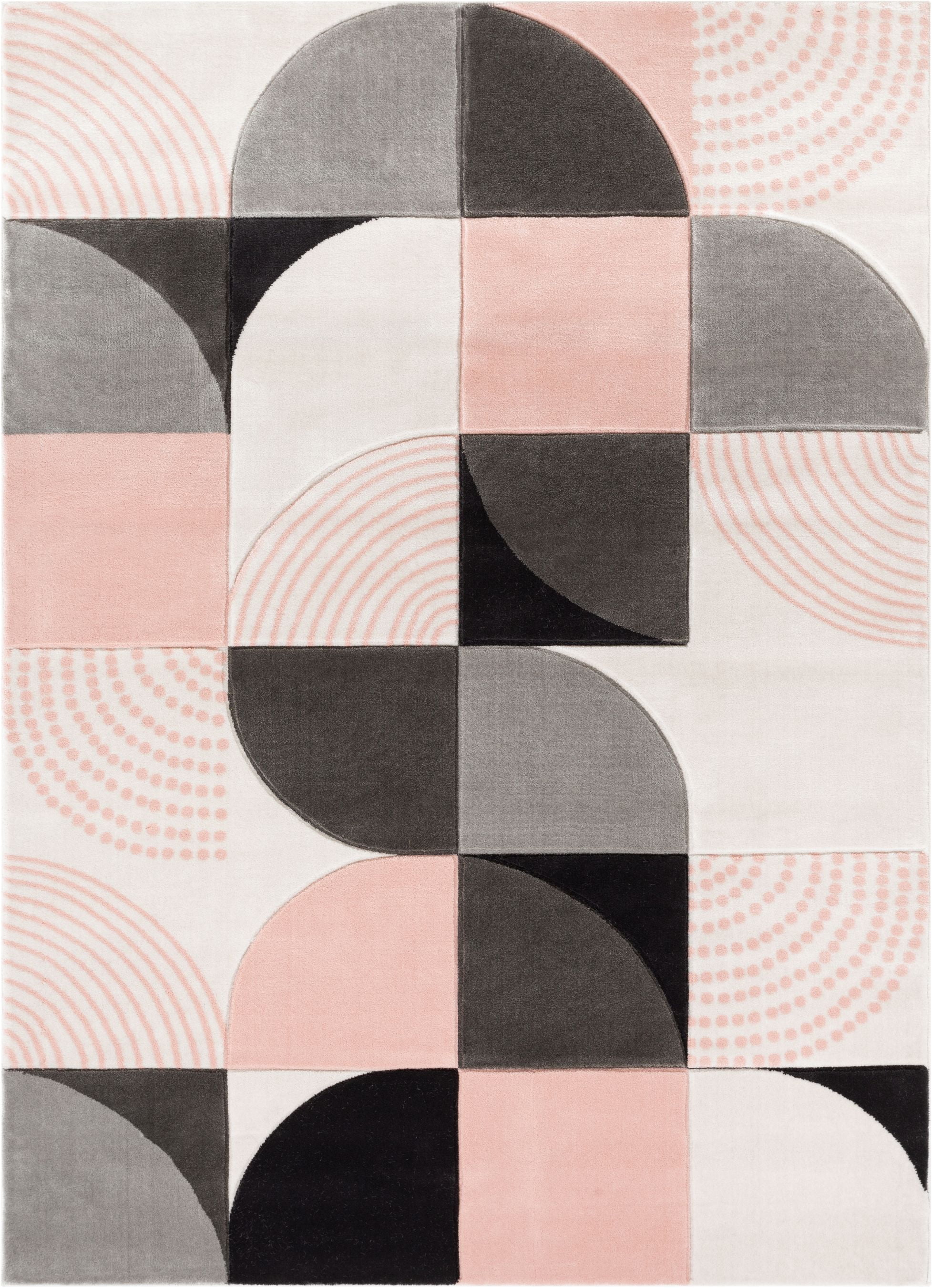 Well Woven Good Vibes Margot Modern Geometric Blush Pink 3'11" x 5'3" Area Rug