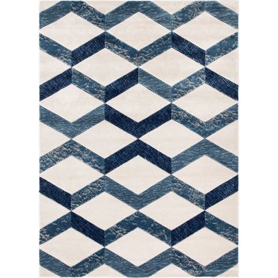 Well Woven Good Vibes Millie Modern Geometric Blue 7'10" x 9'10" Area Rug