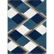 Well Woven Good Vibes Nora Modern Geometric Blue 311 x 53 Area Rug