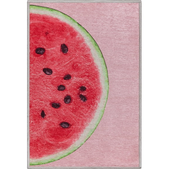 Well Woven Half Watermelon 2' x 3' Red Area Rug