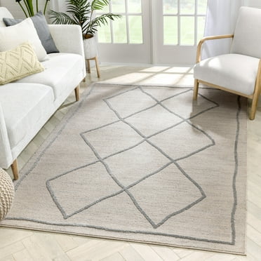 Well Woven Harlow Cora Moroccan Lattice Trellis Beige 5'3" x 7'3" Area Rug