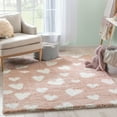 thumbnail image 1 of Well Woven Haven Hearts Modern Geometric Pink Shag Plush Pile 5'3" x 7'3" Area Rug, 1 of 7