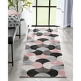 thumbnail image 1 of Well Woven Hilda Blush Pink Modern Geometric Circles Boxes Runner Rug (2'7" x 7'3"), 1 of 8
