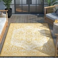 thumbnail image 1 of Well Woven Indoor/Outdoor Area Rug 5'3" x 7'3" Celesine Yellow Persian Medallion, 1 of 7