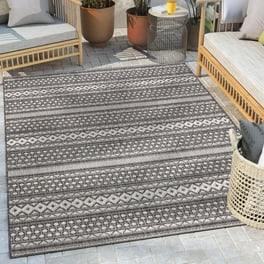 7' x 9' Blue and Gray Striped Indoor Outdoor Area Rug 7' x 9' Blue and Gray Striped Indoor Outdoor Area Rug